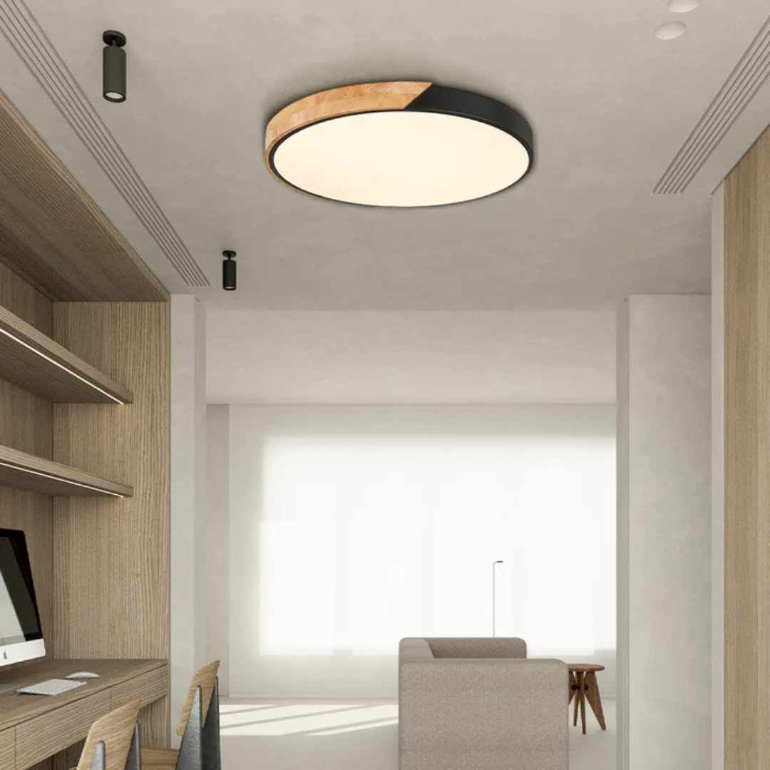 Lampa sufitowa LED | Nowoczesny skandynawski design z drewna do ciepłego, minimalistycznego wnętrza