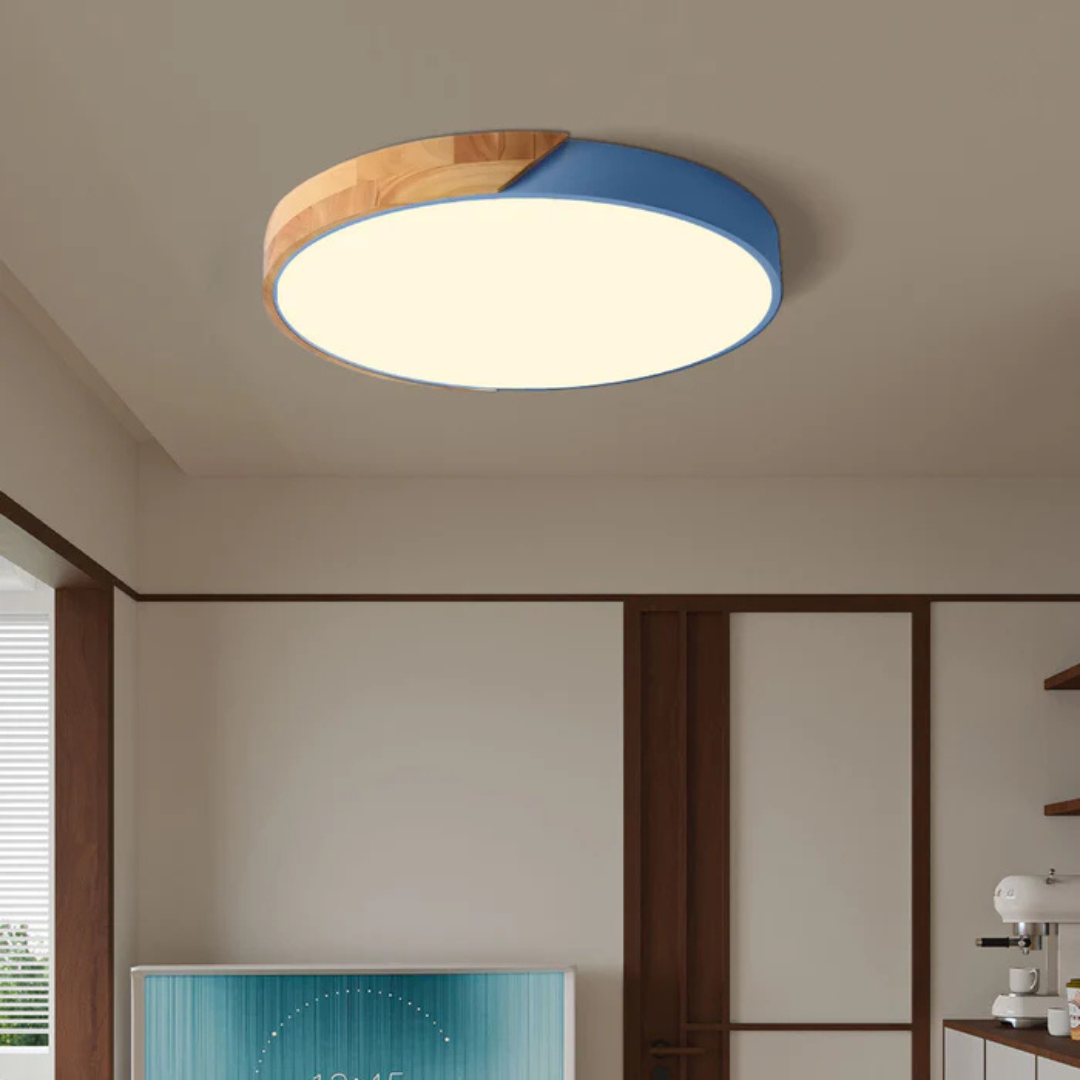 Lampa sufitowa LED | Nowoczesny skandynawski design z drewna do ciepłego, minimalistycznego wnętrza