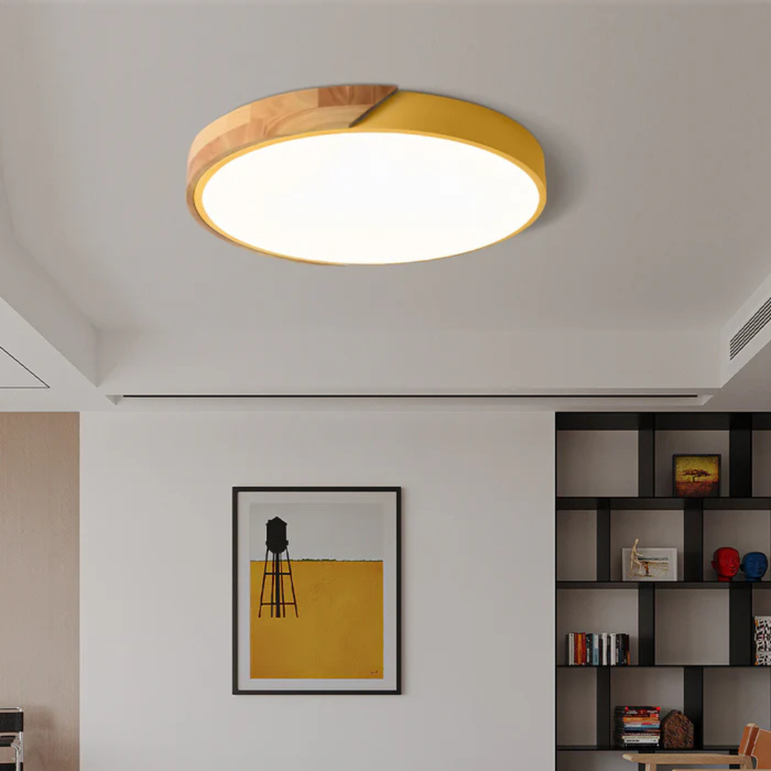 Lampa sufitowa LED | Nowoczesny skandynawski design z drewna do ciepłego, minimalistycznego wnętrza
