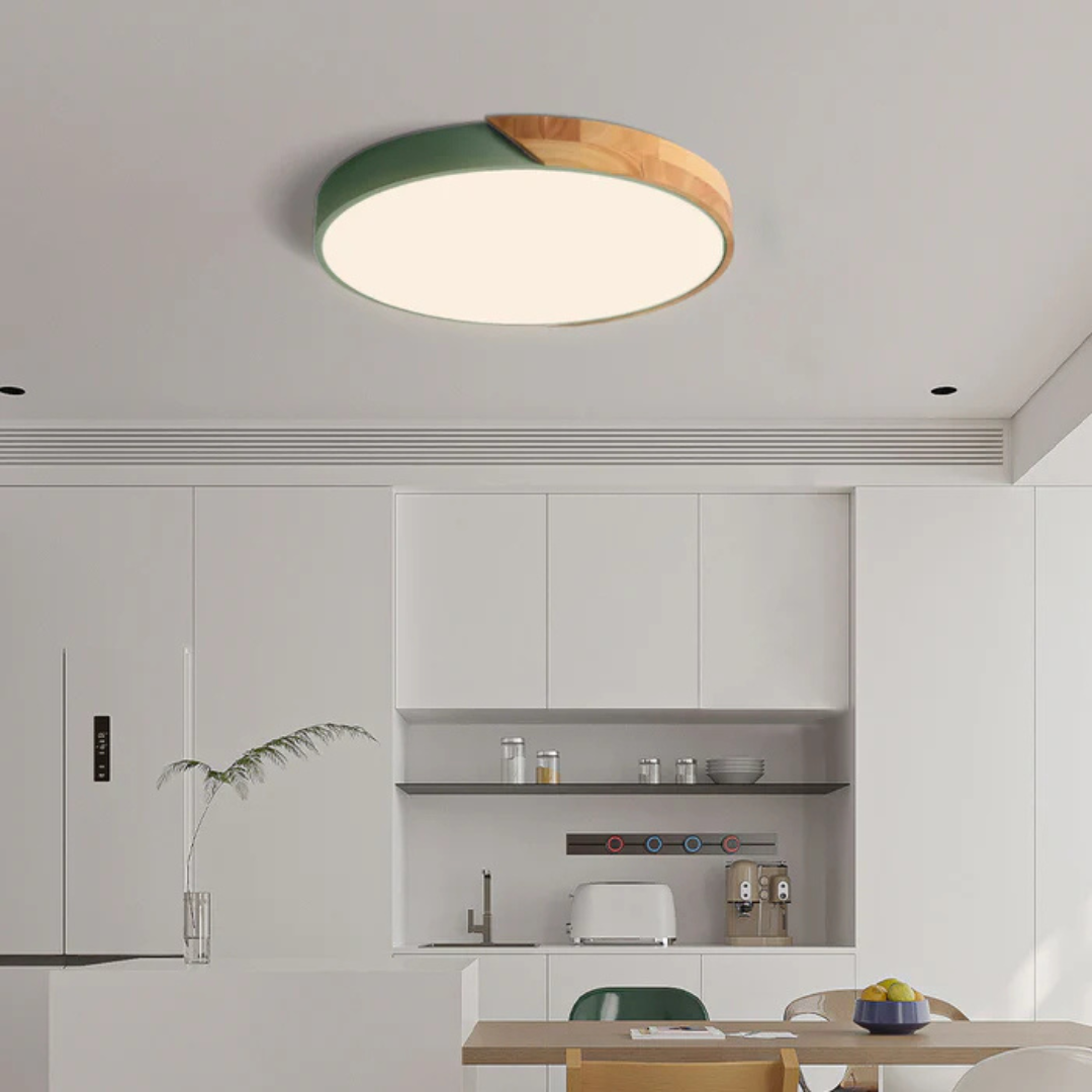 Lampa sufitowa LED | Nowoczesny skandynawski design z drewna do ciepłego, minimalistycznego wnętrza