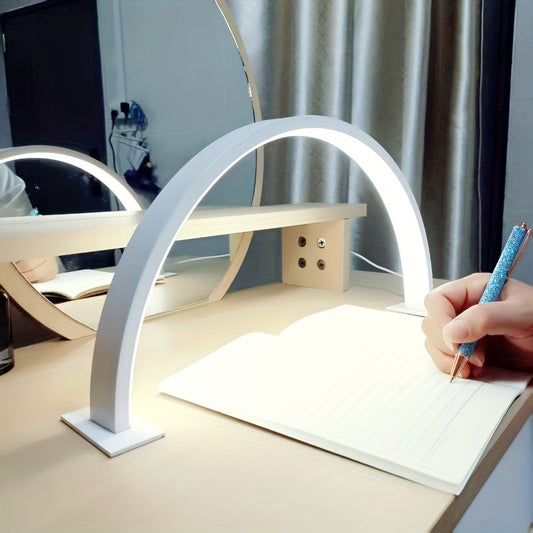 Lampka LED Półksiężyc – Regulowana Lampka Biurkowa USB, Nowoczesne Oświetlenie do Biurka i Sypialni | Lampovo