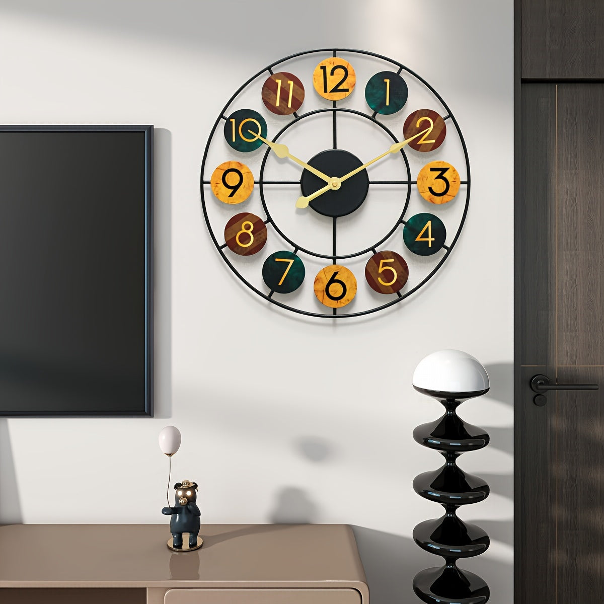 Wyrazisty metalowy zegar ścienny – retro design z żelaza
