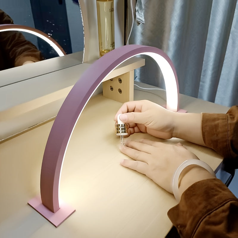 Lampka LED Półksiężyc – Regulowana Lampka Biurkowa USB, Nowoczesne Oświetlenie do Biurka i Sypialni | Lampovo