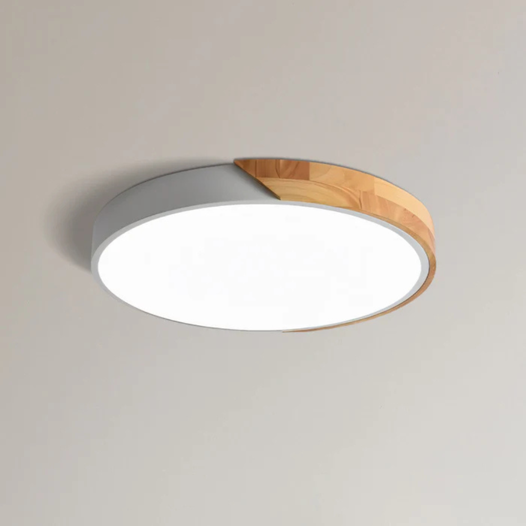 Lampa sufitowa LED | Nowoczesny skandynawski design z drewna do ciepłego, minimalistycznego wnętrza