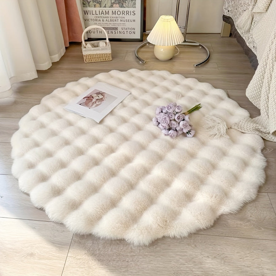 Cloud Comfort Okrągły dywan z bąbelkami – pluszowy, ultra miękki, puszysty