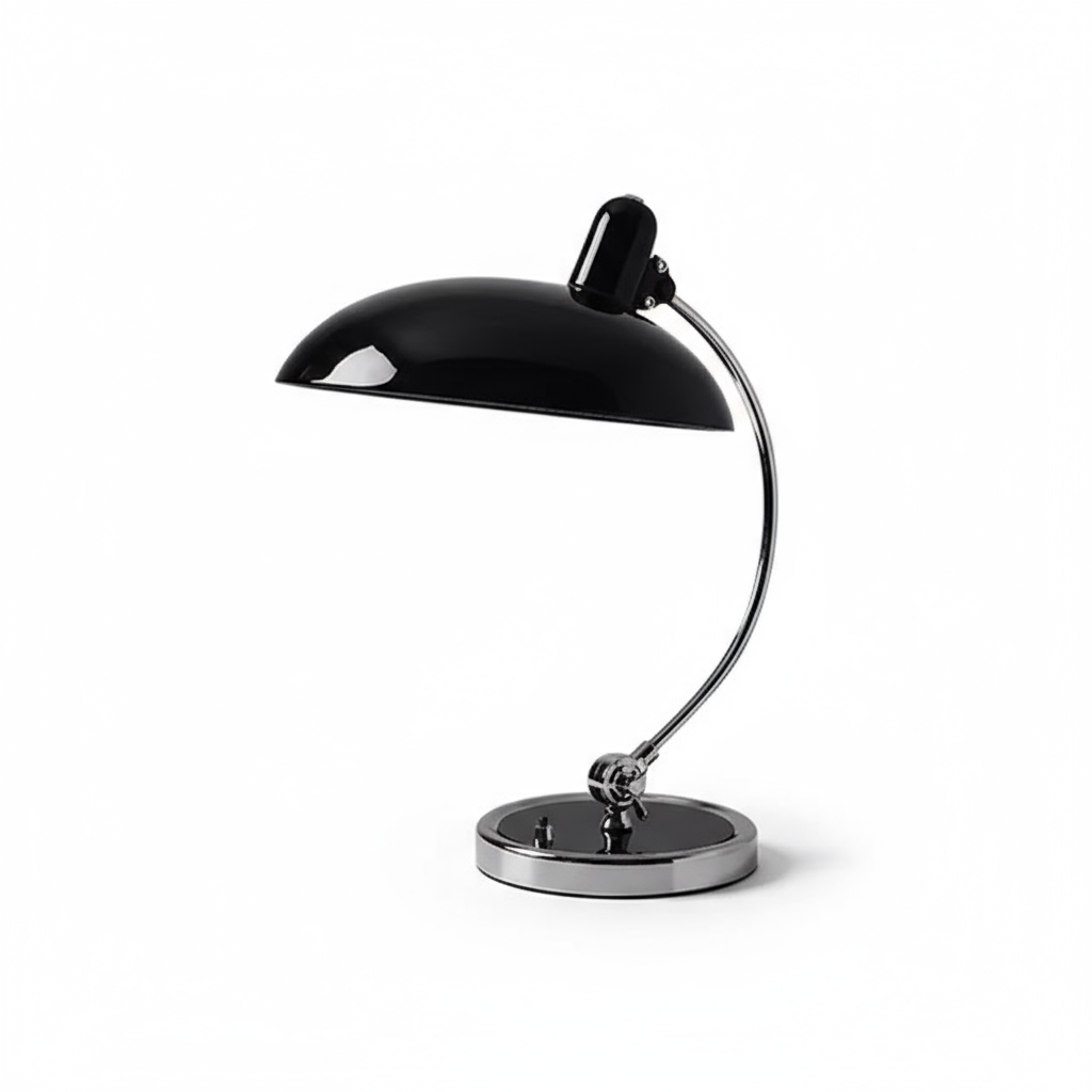 Lampa stołowa ScandiArc — smukły, zakrzywiony metalowy design inspirowany Bauhausem
