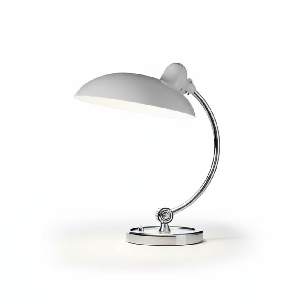 Lampa stołowa ScandiArc — smukły, zakrzywiony metalowy design inspirowany Bauhausem