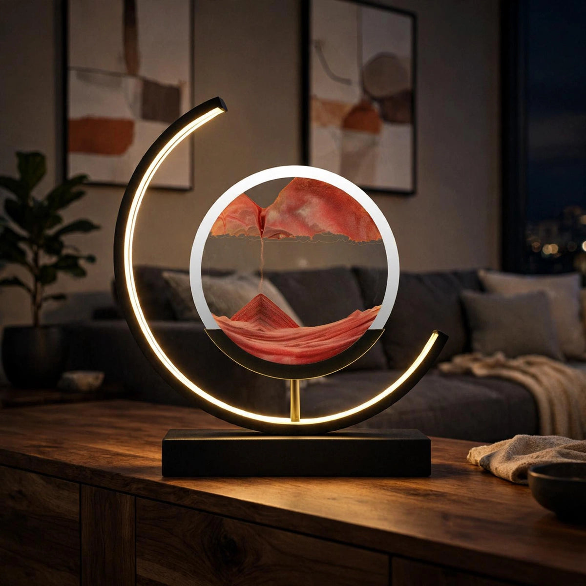 Lampa Biurkowa LED Sandlight Quicksand – Nowoczesne Oświetlenie z Efektem Piasku do Biura i Salonu | Lampovo