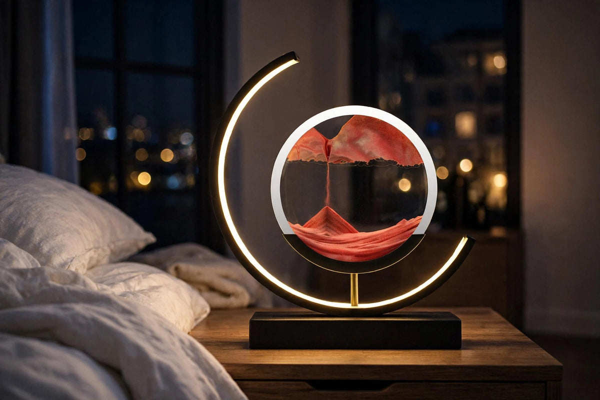 Lampa Biurkowa LED Sandlight Quicksand – Nowoczesne Oświetlenie z Efektem Piasku do Biura i Salonu | Lampovo