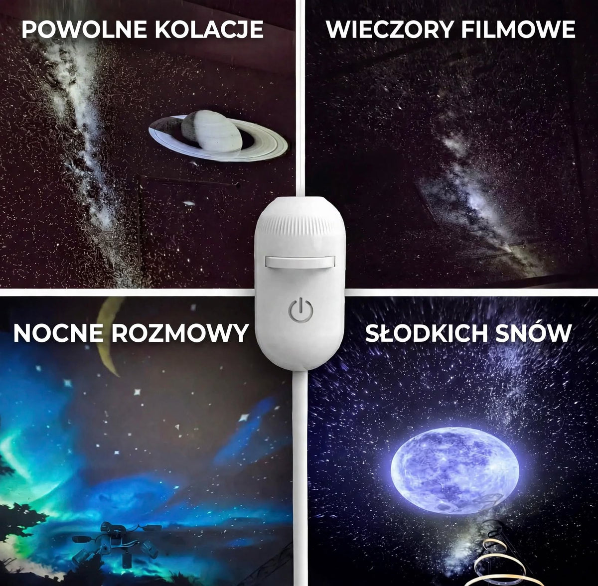 Projektor Gwiazd i Zorzy Polarnej LED – Galaktyka do Pokoju i Samochodu, Nastrojowe Oświetlenie Nocne | Lampovo