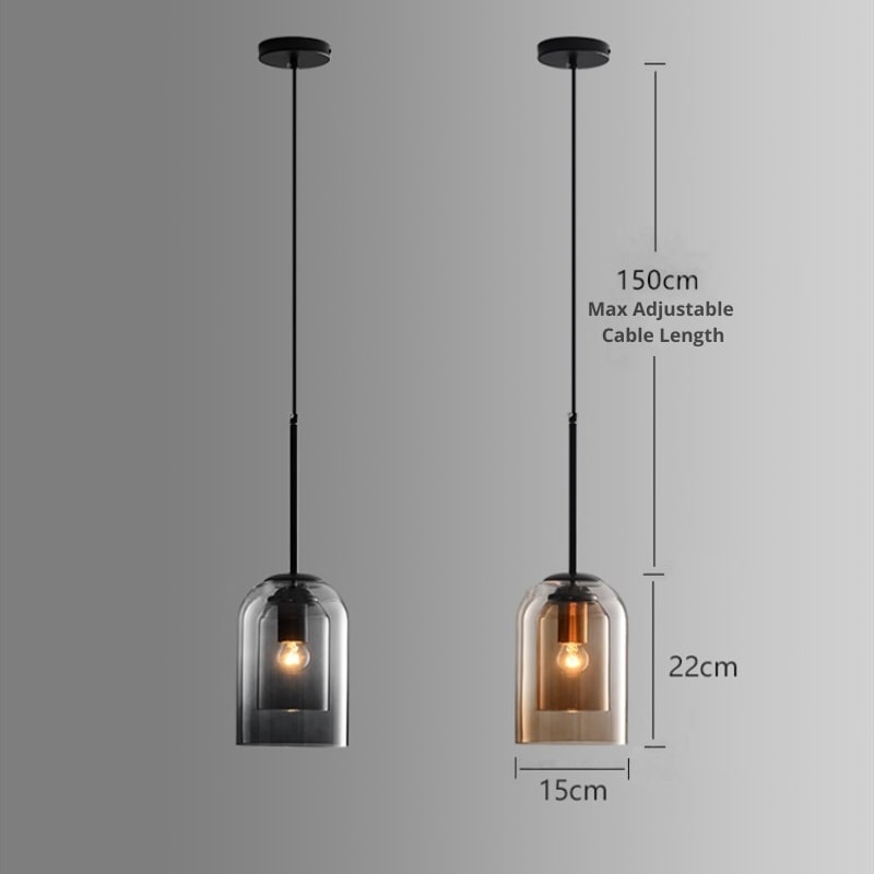 Elegancka szklana lampa wisząca - nowoczesna skandynawska lampa wisząca