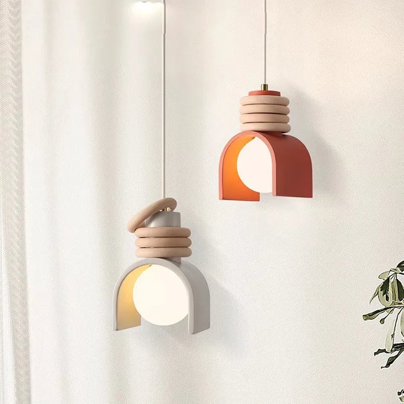 Lampa wisząca wabi-sabi | Japoński minimalistyczny design z żywicy o ciepłym, naturalnym blasku
