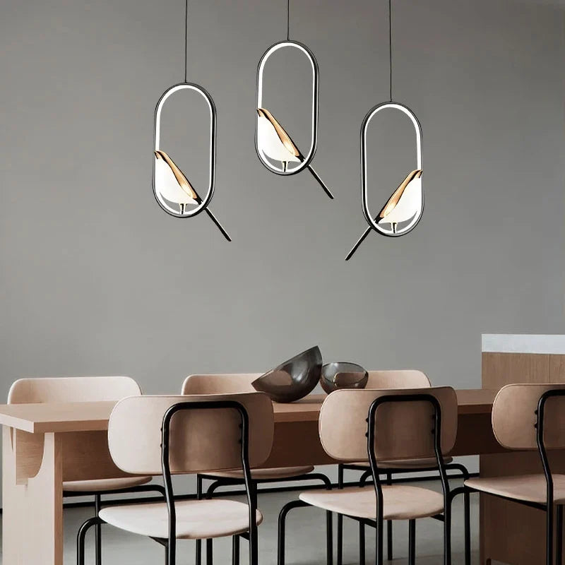 Lampa wisząca Sroka – skandynawski design LED inspirowany ptakami