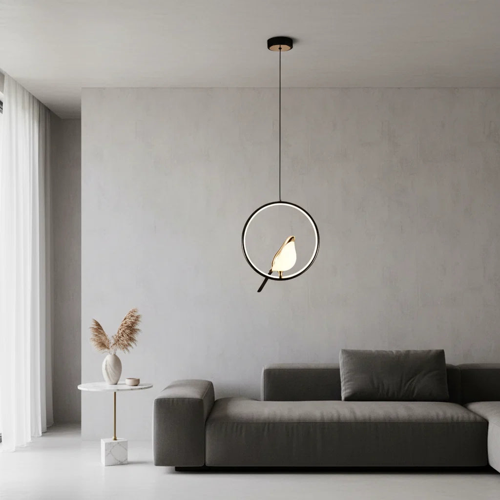 Lampa wisząca Sroka – skandynawski design LED inspirowany ptakami