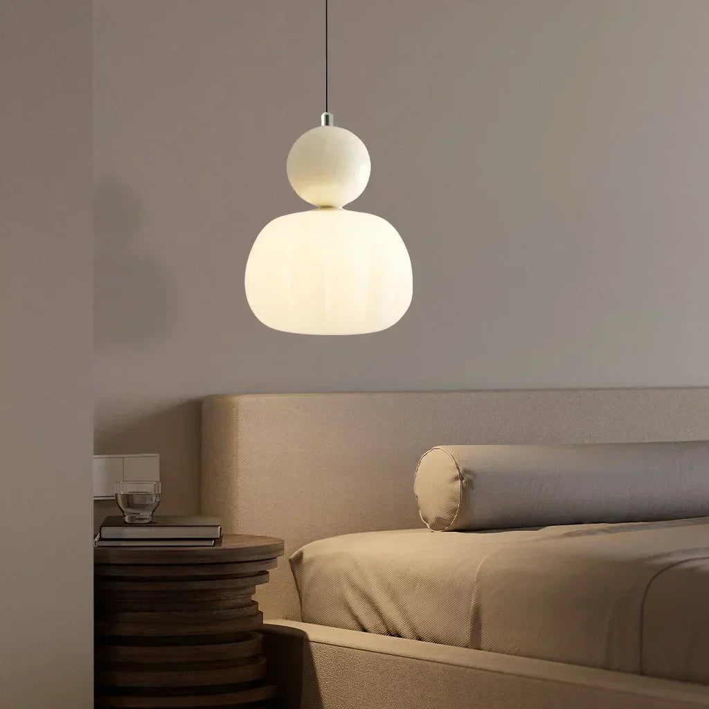 Skandynawska lampa wisząca w kształcie dyni — elegancka, nowoczesna oprawa LED sufitowa