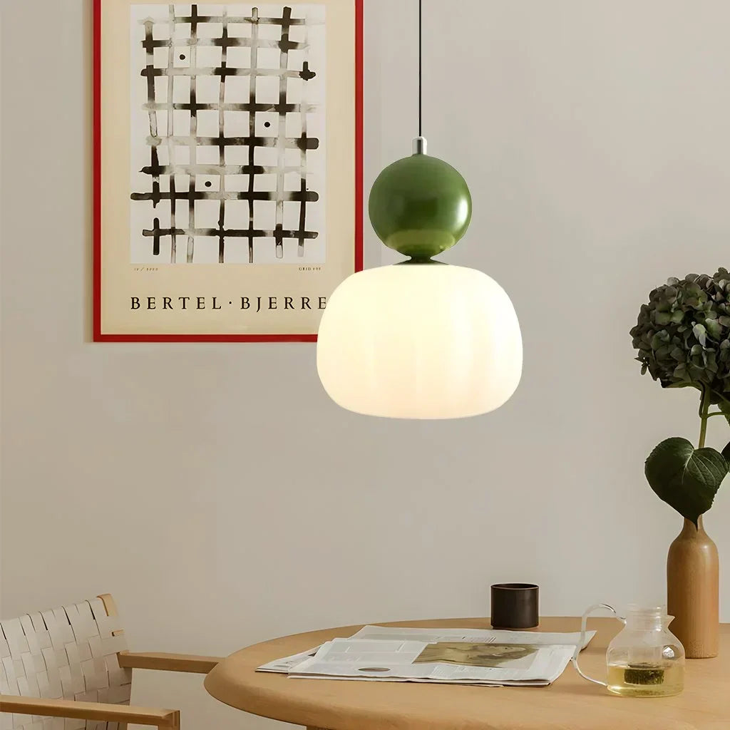 Skandynawska lampa wisząca w kształcie dyni — elegancka, nowoczesna oprawa LED sufitowa