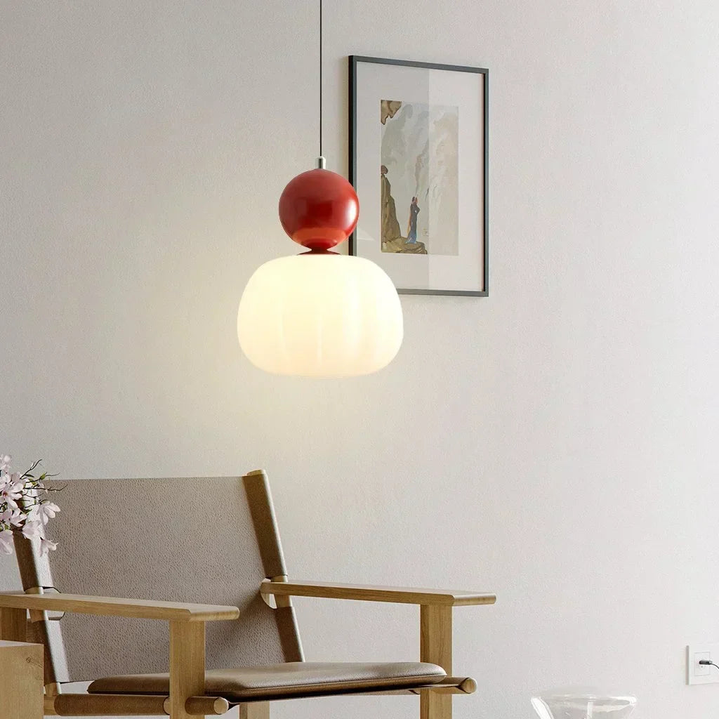 Skandynawska lampa wisząca w kształcie dyni — elegancka, nowoczesna oprawa LED sufitowa