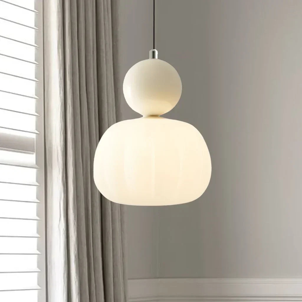Skandynawska lampa wisząca w kształcie dyni — elegancka, nowoczesna oprawa LED sufitowa