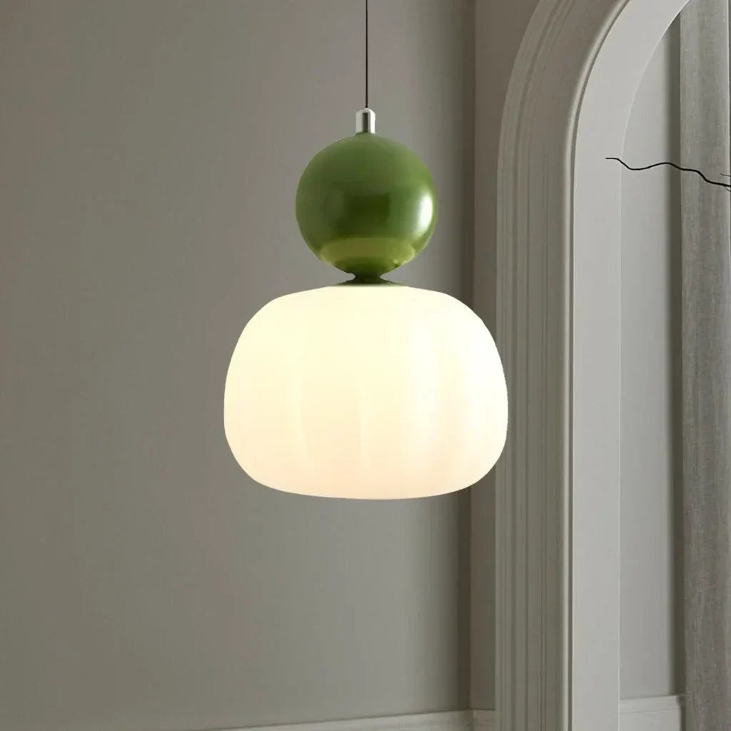 Skandynawska lampa wisząca w kształcie dyni — elegancka, nowoczesna oprawa LED sufitowa