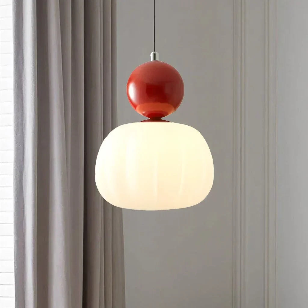 Skandynawska lampa wisząca w kształcie dyni — elegancka, nowoczesna oprawa LED sufitowa