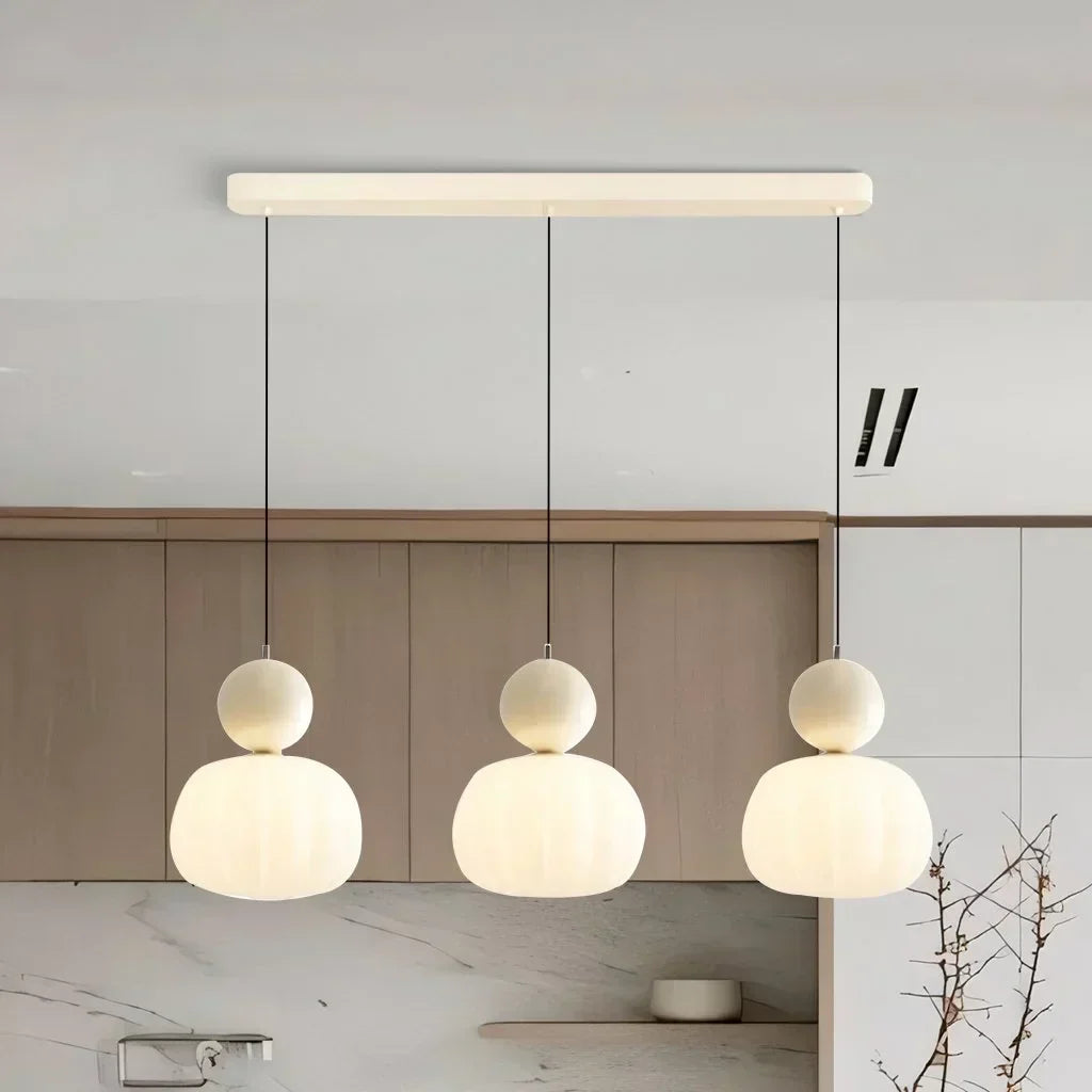 Skandynawska lampa wisząca w kształcie dyni — elegancka, nowoczesna oprawa LED sufitowa
