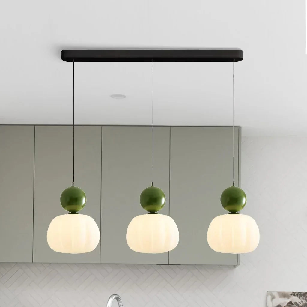 Skandynawska lampa wisząca w kształcie dyni — elegancka, nowoczesna oprawa LED sufitowa