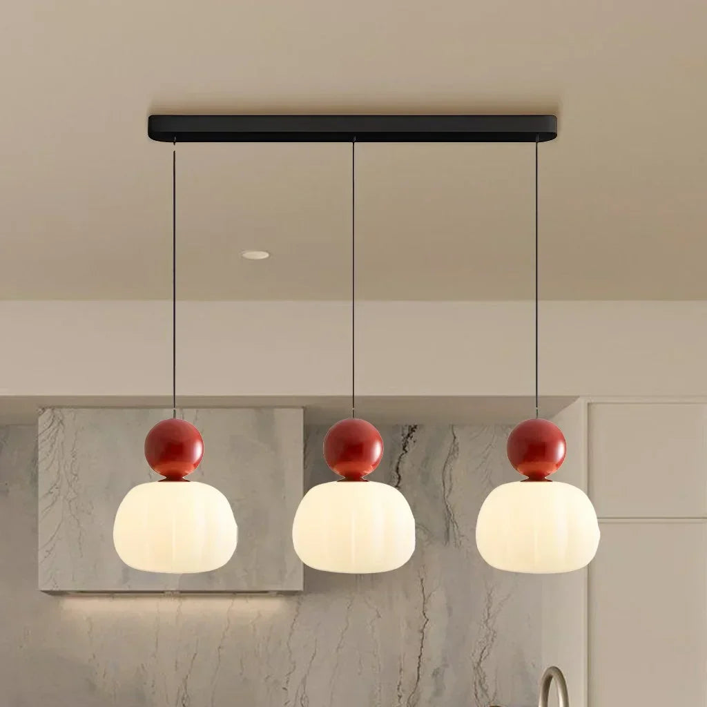 Skandynawska lampa wisząca w kształcie dyni — elegancka, nowoczesna oprawa LED sufitowa