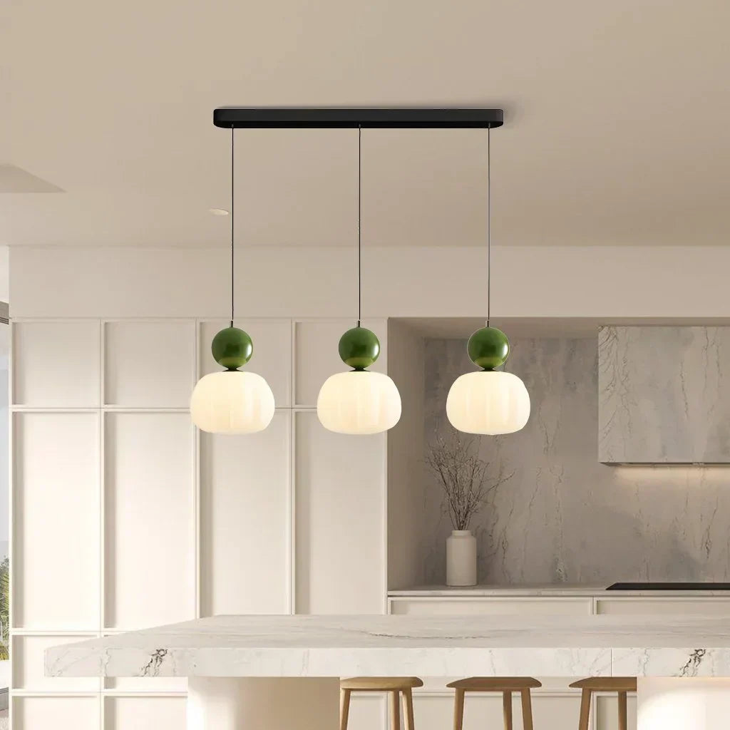 Skandynawska lampa wisząca w kształcie dyni — elegancka, nowoczesna oprawa LED sufitowa