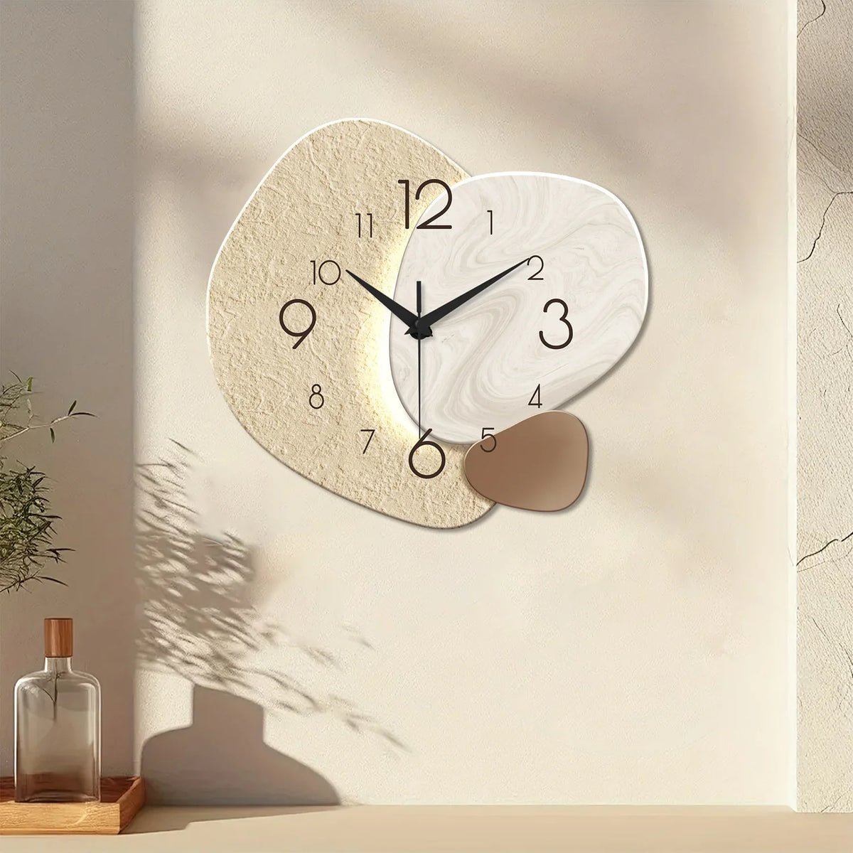 TempoStone Nowoczesny Zegar Ścienny — Smukły Minimalistyczny Design z Cichym Ruchem Kwarcowym