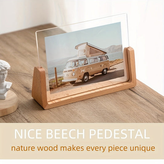 Ramka na zdjęcia w kształcie litery U z akrylu i drewna — elegancki, nowoczesny, minimalistyczny design