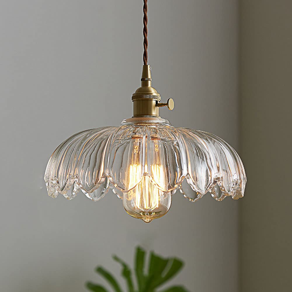 Lampa wisząca vintage z kwiatowym motywem i kolorowym szkłem – eleganckie światło wiszące