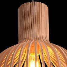 Ręcznie wykonana drewniana lampa wisząca – naturalny skandynawski styl dla ciepłych, minimalistycznych wnętrz