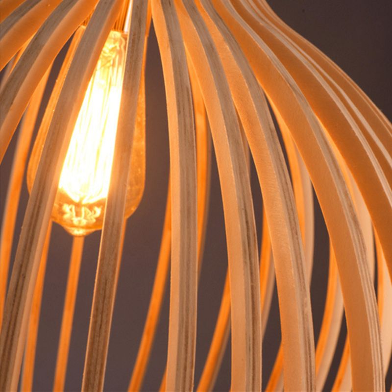 Ręcznie wykonana drewniana lampa wisząca – naturalny skandynawski styl dla ciepłych, minimalistycznych wnętrz