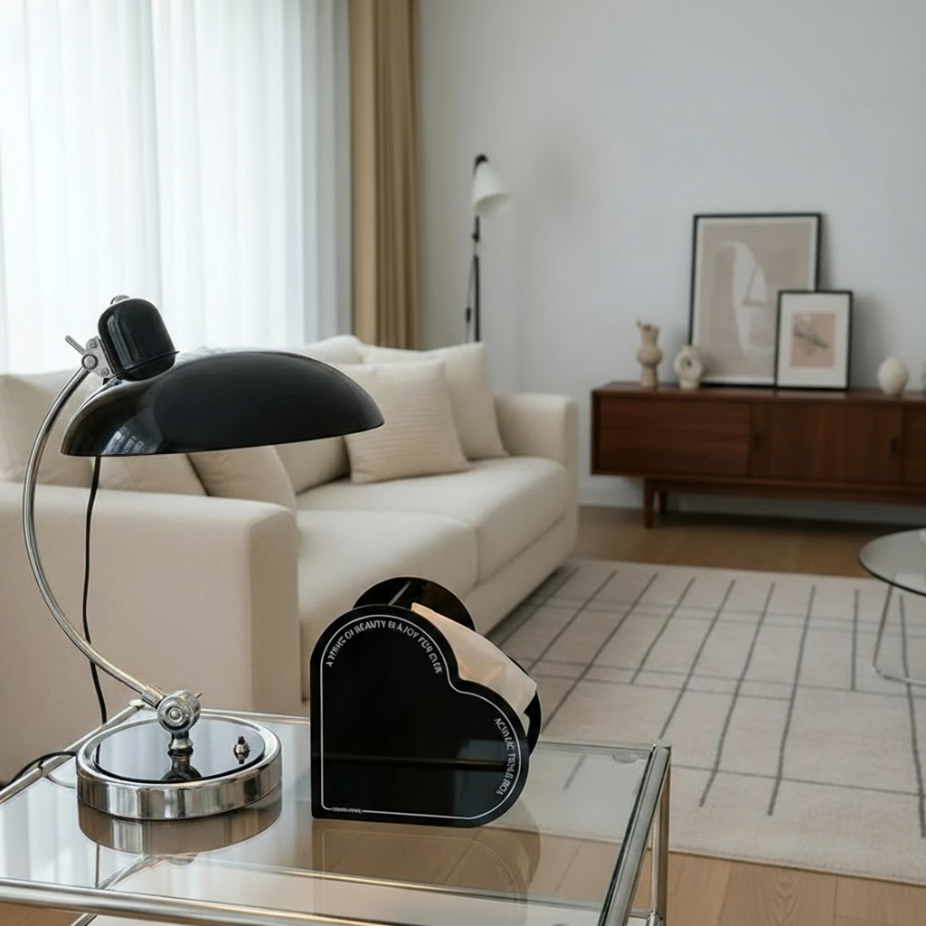 Lampa stołowa ScandiArc — smukły, zakrzywiony metalowy design inspirowany Bauhausem